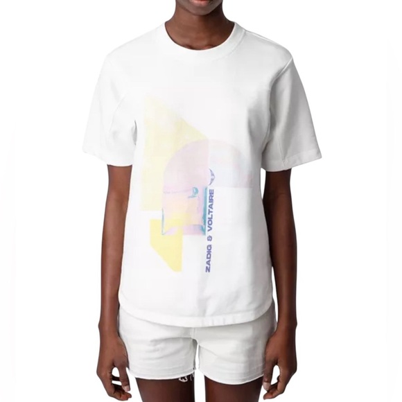 Zadig & Voltaire New NWT Terry Palmer Cotton Blend Tee Size XS - Picture 1 of 6